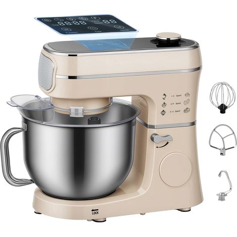 HOMCOM 6L 1400W Stand Mixer with 11 Speeds & Fermentation Function, Cream