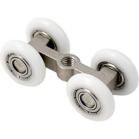 Set of 2 stainless steel sliding door rollers with European groove for 5.3 cm UPVC glass garden doors (1/5)