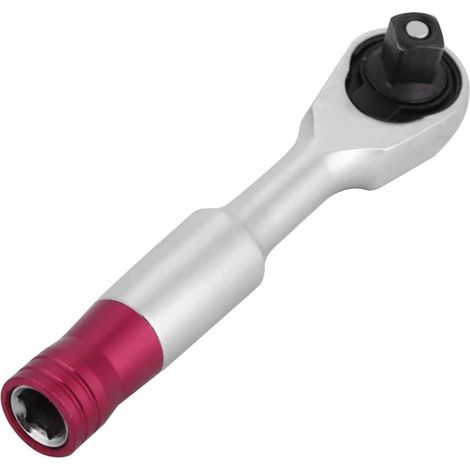 Clé à Douille à Cliquet 1/4" Mini Clé à Cliquet 72 dents Outil d'entretien Automatique Multifonctionnel Outil de Réparation 6.35mm (1/4)