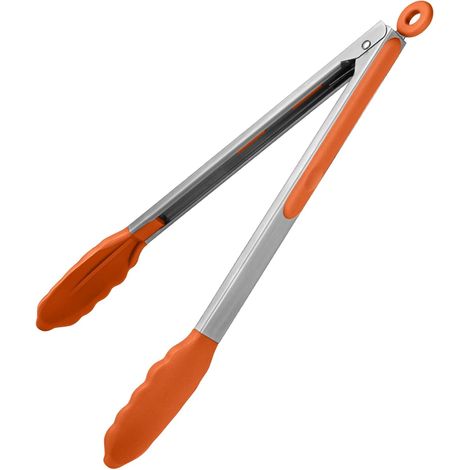 Pince de Cuisine Silicone, Résistant à 315℃, 30 cm, Rouge (1/5)