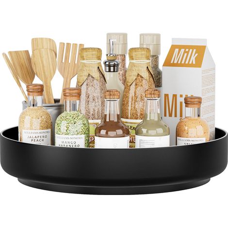 Plateau tournant de cuisine 33 cm Organisateur rotatif Organiseur de réfrigérateur Rangement et organisation (1/5)
