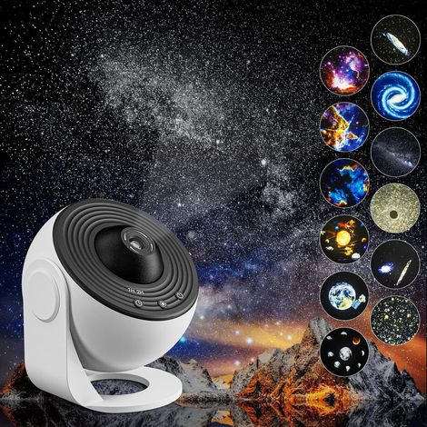 Projecteur Galaxy, 13 en 1, lumière d'étoiles pour planétarium domestique pour chambre à coucher, nébuleuse rotatif à 360°, lampe de nuit ciel étoilé avec 12 constellations du système solaire (1/5)