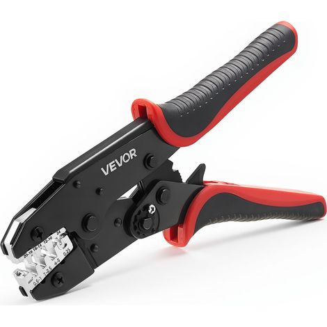 VEVOR Pinza Crimpatrice a Cricchetto per Cavi Misure 0,25-6 mm², Strumento per Capicorda a Risparmio di Fatica con Marcature Metriche e AWG, Sgancio Rapido, Pressione Regolabile, per piu Terminali (1/5)