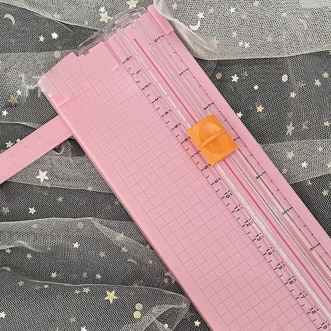 Mini massicot pour étudiants, massicot portable, coupe-photos pliable, rose girly