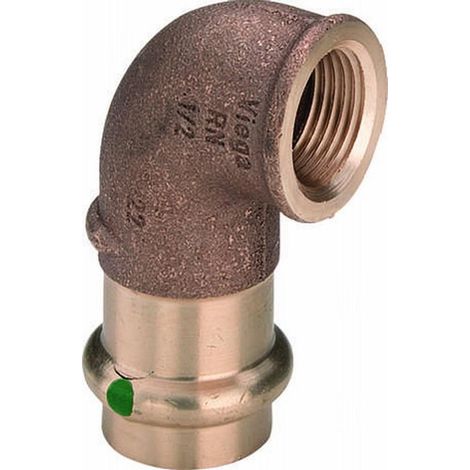 Viega Angle Sanpress 299422 54 mm x Rp 2, 90°, bronze à canon ou bronze au silicium, SC-Contur (1/2)