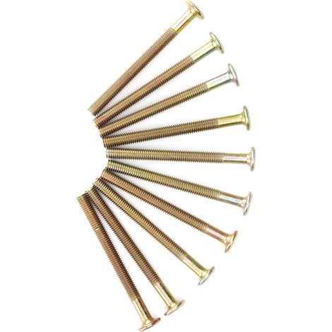 Lot de 10 boulons à tête cylindrique M6 en acier au carbone de 70 mm pour meubles, avec écrous cylindriques de 6 mm. (1/5)