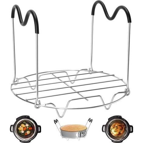 Rejilla vaporera con asas, Ideal para sacar fácilmente todos tus deliciosos platos de carne y verduras de la olla (1/5)