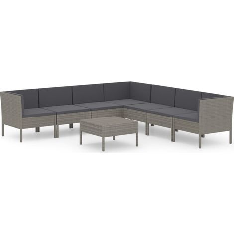 Maison Exclusive - 8-tlg. Garten-Lounge-Set mit Auflagen Poly Rat