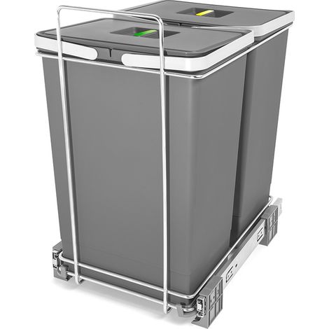 HERRAJES ALK cubo basura ecofil acabado antracita contenedores 2x24l (1/2)