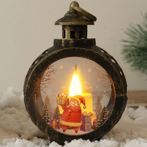 Décorations de Noël pour la maison : Père Noël, bonhomme de neige, lampe à vent (1/5)