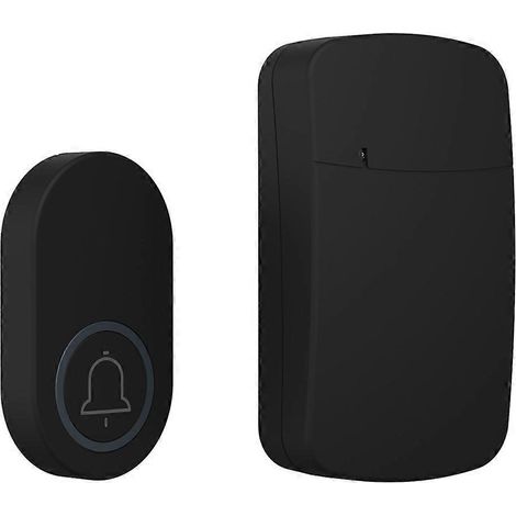 Funk-Türklingel für den Außenbereich (Schutzart IP44), 38 Klingeltöne, 200 m Reichweite, US-Stecker, schwarz (1/5)