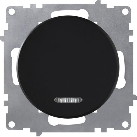 Interrupteur simple allumage, avec témoin lumineux LED, 1 voie - noir