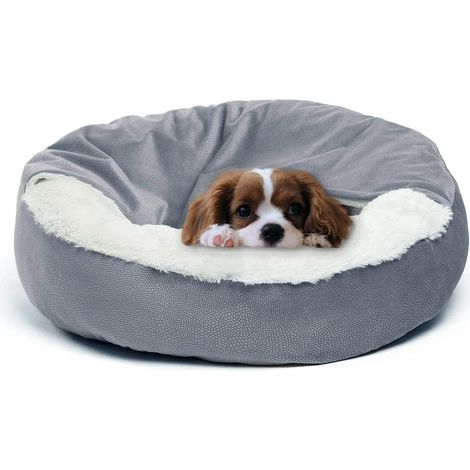Hundebett, kleines Hundebett, rundes Plüsch-Katzenbett, waschbares Hundebett für Katzen