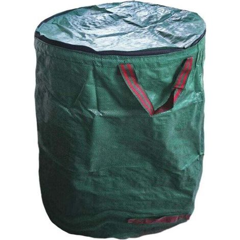 XU Gartenabfallbeutel, großes Fassungsvermögen mit Deckel und Griffen, faltbar und auslaufsicher, 3 Größen: 120 l/272 l/300 l (Größe: 300 l), AAFGVC - KZQ (1/4)