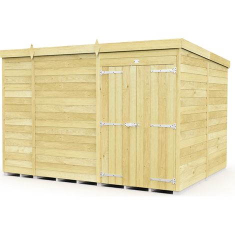 9 x 8 Feet Pent Shed - Double Door Without Windows - Wood - L231 x W276 x H201 cm