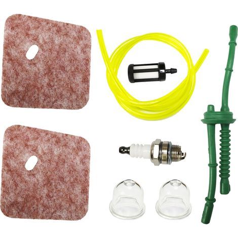 Kit de Filtre à Air pour Stihl FS38 FS45 FS45C FS46 FS46C FS55 HL45 HS45 FC55 FS55C FS55R KM55 KM55C Remplacer 4140 124 2800 avec MS180 Filtre à Essence L7T/BPMR7A Bougie d'Allumage (1/3)