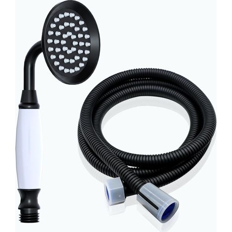 Pommeau de douche à main, idéal pour la plage, les camping-cars, la natation en extérieur, etc. - 1 ensemble, noir