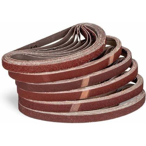Lot de 120 bandes abrasives en tissu - 13 x 457 mm P80 (1/4)