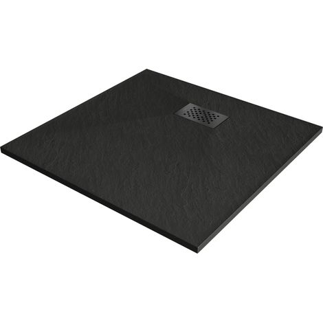 Bac à douche Mexen Hugo carré SMC 80 x 80 cm, noir, grille noire - 42708080-B (1/5)