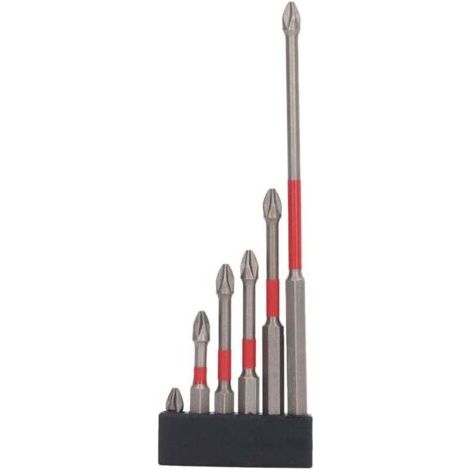 BUNTHAUS PA Jeu De 6 Embouts Tournevis Électrique À Tête Cruciforme Acier Allié Magnétique Puissant (1/4)