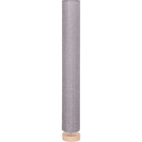 Floor Lamp for Living Room, 47" Modern Standing Lamp with Linen Shade, Wooden Base, Grey