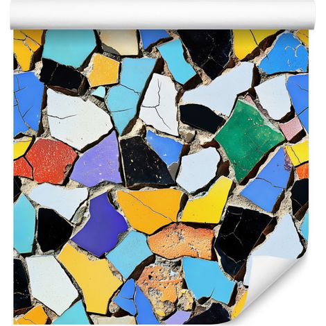 Papier peint mosaïque coloré dans les tons azur et bleu pour le salon et la chambre 50x1000 cm (1/5)