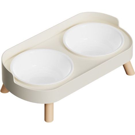 Erhöhtes Hundenapf-Set aus Kunststoff Doppelnapf mit Ständer und Spritzschutz Erhöhtes Zubehör für Futter und Wasser Geeignet für kleine und (1/2)