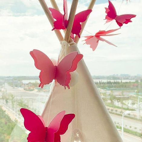 Guirlande décorative papillon en papier 3D à faire soi-même, guirlande de papillons à suspendre - (1/5)