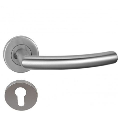 Paire de Poignée de Porte sur Rosaces "ELSA Ronde" +1 Paire de rosaces cylindre