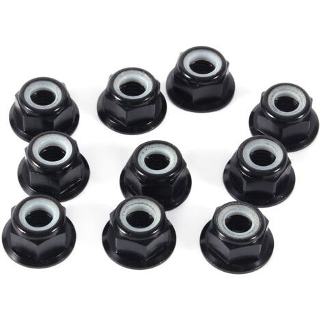 Écrous autobloquants hexagonaux M5 à insert nylon anodisé, en alliage d'aluminium, lot de 10