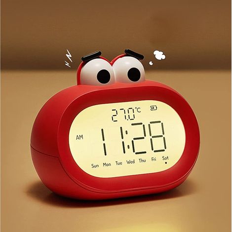Petit Réveil Intelligent pour Étudiants avec Luminosité Nocturne, Réveil Électronique de Bureau pour Enfants