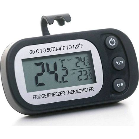 Kühlschrankthermometer, digitales Gefrierschrankthermometer, wasserdicht, Max/Min-Aufzeichnungsfunktion mit großem LCD-Display (1/5)