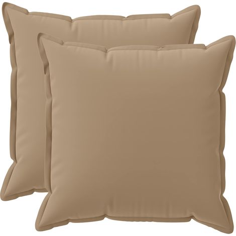vidaXL Funda de almohada 2 uds. HOUTEN Gris topo 60 x 60 cm Poliéster (1/2)