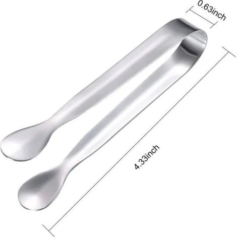 Küchenzange – Edelstahl – 2-teilig – rutschfest – für Tee und Eiswürfel – ideal für Hochzeiten und Jubiläen (1/3)