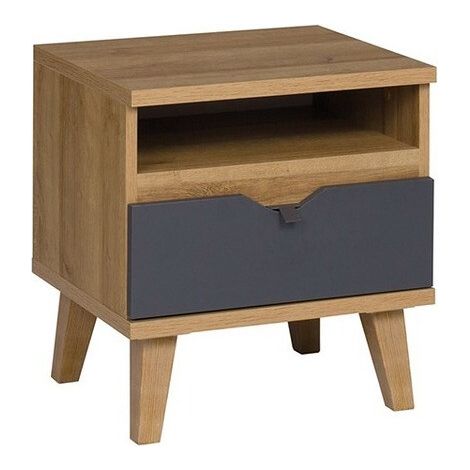 Mesilla de noche Etrmoru 131 , Número de cajones: 1, Número de puertas: 0, 48x45x40cm, Aglomerado laminado