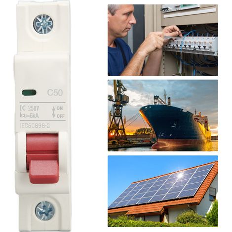 Le nouveau disjoncteur DZ47s-63Z C50 DC 250V 1P DC, disjoncteur miniature 50A pour systèmes photovoltaïques solaires, disjoncteur montable sur rail DIN, capacité de coupure basse tension 6000A. (1/5)