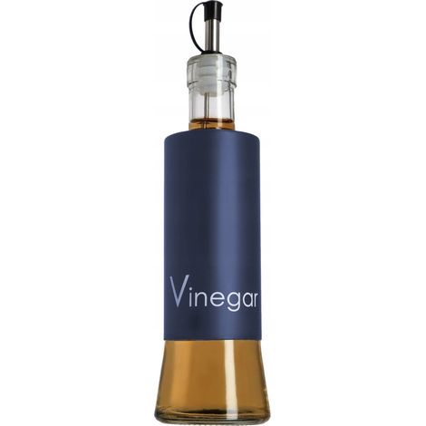 KADAX Öl-Essig-Flasche, 320 ml, mit Ölspender aus Glas, marineblau