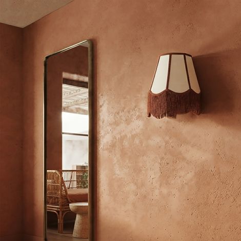 Aplique de Pared Blanco/Terracota con Flecos  Serie YARA II (1/5)