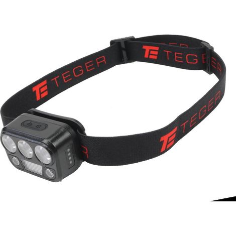 Linterna frontal LED COB, 200 lm, activación por gestos, batería de 650 mAh, recargable por USB-C, Teger (1/4)