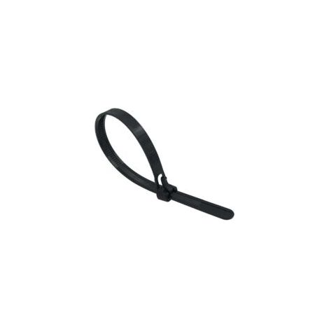 Wiederverwendbare Kabelbinder aus Kunststoff, 5 mm x 200 mm, wiederverwendbare Kabelbinder, Nylon-Kabelbinder, 150 mm Kabelbinder, Schwarz, 100er-Packung – Crezuo