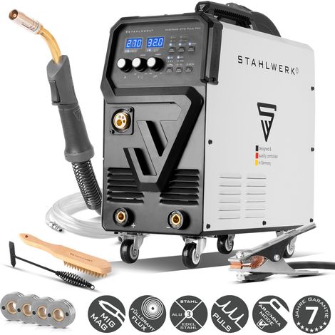 STAHLWERK Schutzgasschweißgerät 4-in-1 Kombi MIG 270 Puls Pro – Schweißgerät mit Pulsfunktion, 270 A, Alu geeignet, synergischem Drahtvorschub, 4-Rollen-Antrieb, Lift-TIG & MMA-Funktion (E-Hand) (1/5)