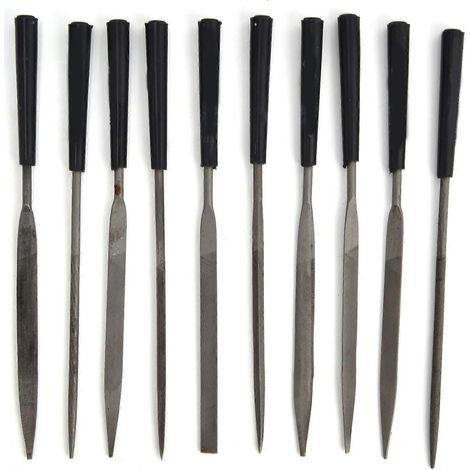 Nadelfeilen-Set Mini-Schmuckfeilen aus Kohlenstoffstahl, einseitig, zum Glätten von Metallmodulen, 3 x 140 mm