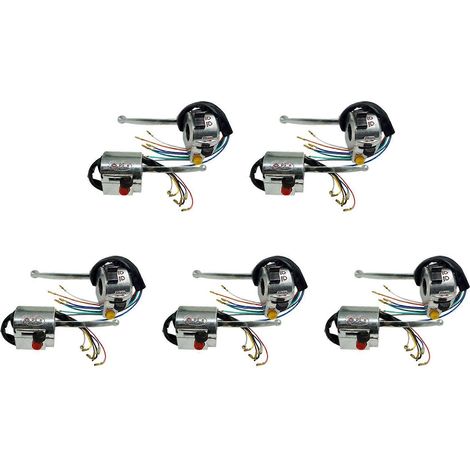 10 Stück 7/8 Zoll 22 mm Motorrad-Lenkerschalter-Baugruppe Hupe Fern-/Abblendlicht Blinkerschaltersteuerung für Jialing JH70 (1/5)