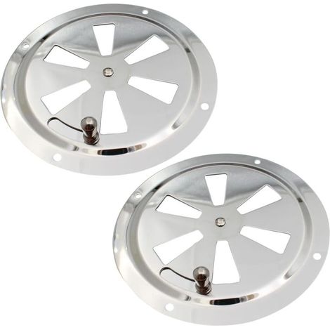 Grille d'aération ronde à persiennes en acier inoxydable de 12,7 cm ou 15,2 cm avec poignée facile à ouvrir et à fermer, noir (1/5)