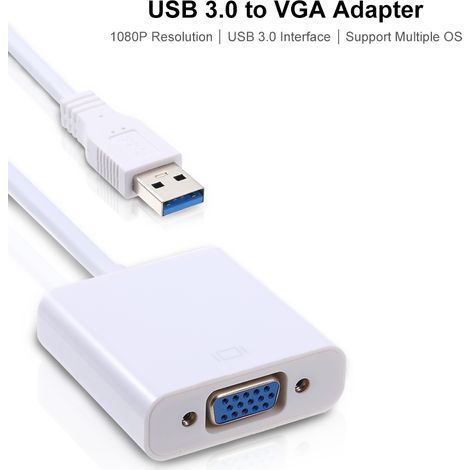 Câble adaptateur USB 3.0 vers VGA femelle 1080p pour PC, ordinateur portable, projecteur et boîtier TV (1/5)