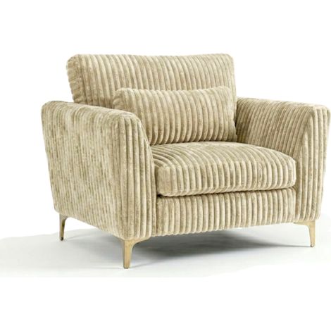 Fauteuil Islati velours grosses côtes beige (1/2)