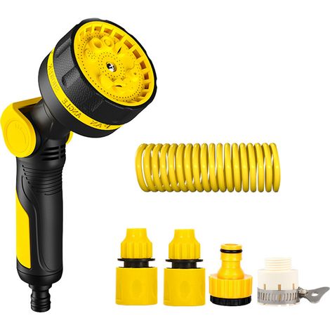 Rociador con boquilla para manguera de jardín Con manguera de jardín de 10 metros, equipada con 10 modos de rociado y 8 tipos de chorro, ideal para regar jardines y lavar automóviles.