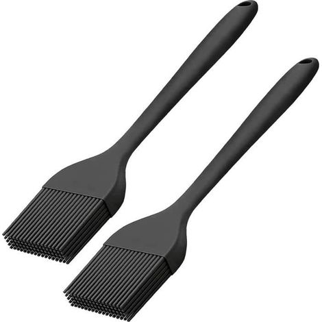 (Schwarz) Küchenbürste – Küche – 2 Stück – Lebensmittelechtes Silikon – 21 cm – Schwarz (1/4)