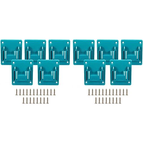 Lot de 10 supports muraux pour perceuse 18 V en ABS avec vis pour équipement électrique Li Power Garage Atelier Organisateur Lot de 10 solutions de rangement Bleu (1/5)