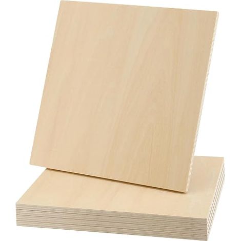 ZOENHOU Lote de 5 placas de contrachapado - 30 x 30 x 6 mm - De madera de tilo - Cuadradas sin lacar - Para bricolaje, manualidades, maquetas, grabado, pintura (1/5)